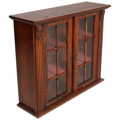 Spanish Oak Credenza With Display Cabinet 1920s For Sale At Pamono
