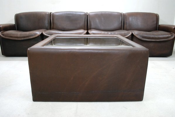 Vintage Ds12 Modular Brown Leather Sofa, Modular Leather Sofas