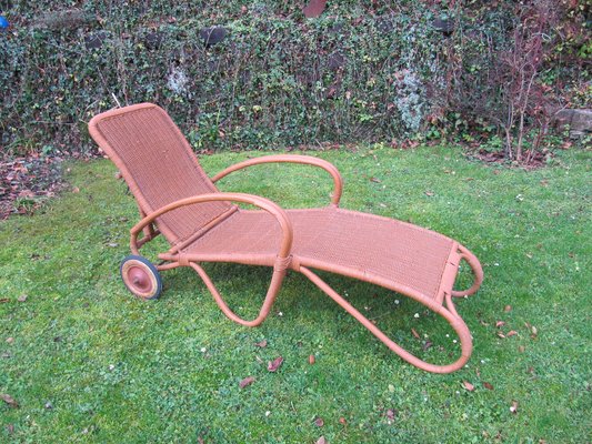 Vintage Garten Liegestuhl Aus Rattan Von Erich Dieckmann Fur F