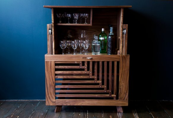 Space Between Space Rising Walnut Drinks Cabinet by Azmy Anything
