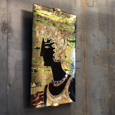 Peinture Inversée Sur Verre Bombé Par Haeti Pour Santambrogio De