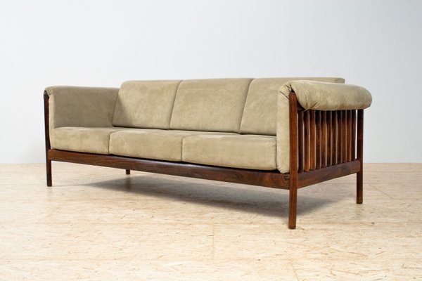 Mid Century Rosewood Alcantara Sofa By Johannes Andersen For Cfc Silkeborg