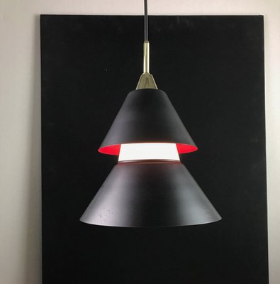 Vintage Scandinavian Ceiling Light With Opaline Glass Diffusers