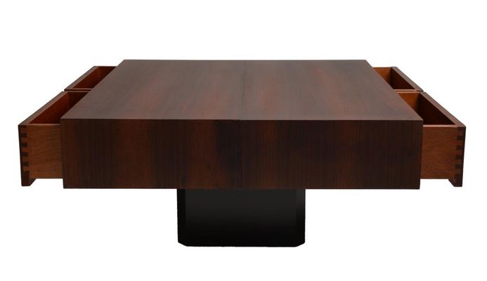 Mid Century Rosewood Coffee Table With Drawers For Sale At Pamono