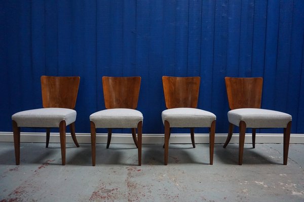 Art Deco H 214 Dining Chairs By Jindrich Halabala For Thonet 1930s Set Of 4 Art Deco H 214 Dining Chairs By Jindrich Halabala For Thonet 1930s Set Of 4