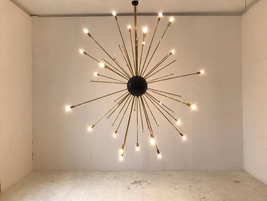 Large Vintage Golden Sputnik Ceiling Lamp