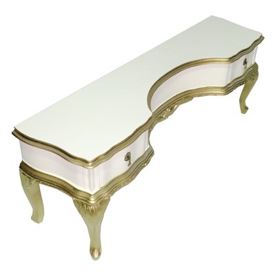Console Baroque Coiffeuse Blanc Table de Mur Antique