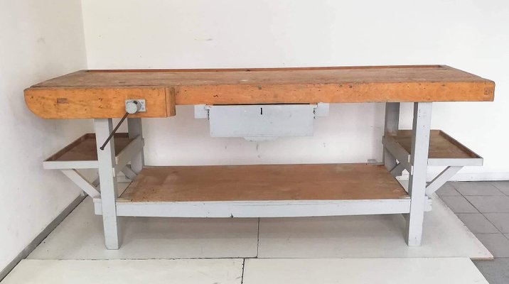 table de menuisier vintage, italie, 1940s en vente sur pamono