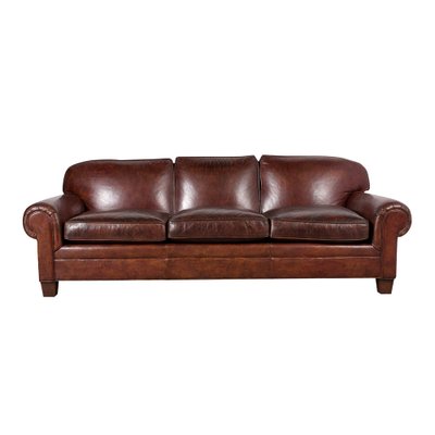 Vintage Leather Sofa By Ralph Lauren 1980s