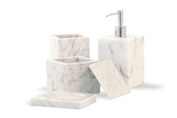Set Da Bagno In Marmo Bianco Di Carrara Di Fiammettav Home
