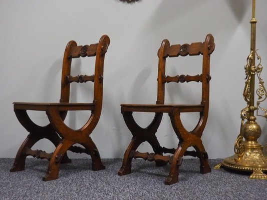 Antique Neo Gothic Oak Side Chairs Set Of 2 For Sale At Pamono