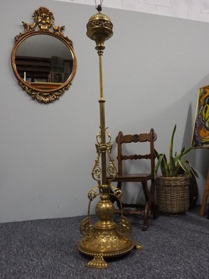 Antique Victorian Brass Adjustable Floor Lamp For Sale At Pamono