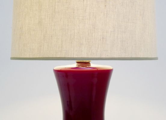 Italian Dark Red Murano Glass Table Lamp 1970s