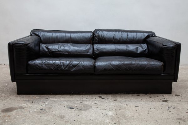 Black Leather Couch From Durlet 1970s For At Pamono Black Leather Couch From Durlet 1970s