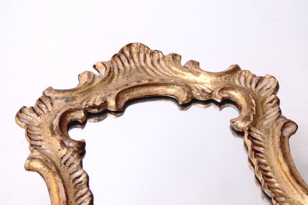 Mid Century German Hand Carved Mirror With Gold Leaf Frame 1950s For Sale At Pamono