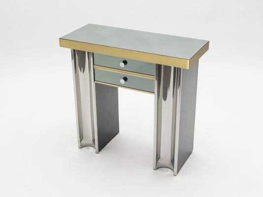 Small Chrome Brass Console Table 1970s For Sale At Pamono