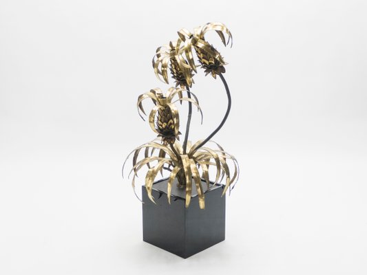 Brass Pineapple Floor Lamps From Maison Jansen 1970s Set Of 2