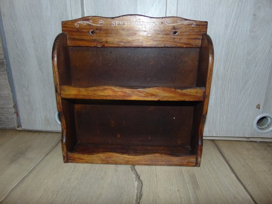 Vintage Wooden Spice Shelves 1950s Set Of 2