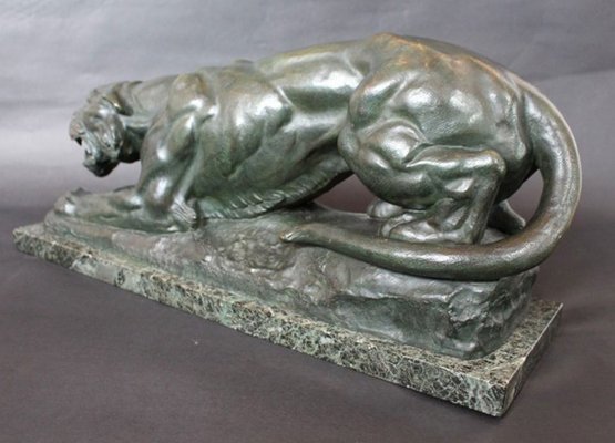 Art Deco Bronze Roaring Tiger Sculpture By Adolfo Cipriani 1920s For Sale At Pamono