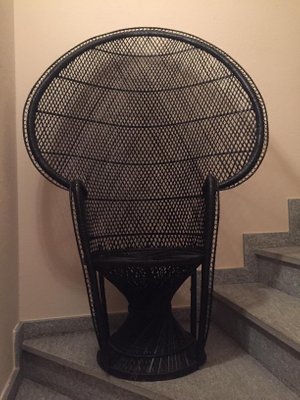 Schwarzer italienischer Peacock Stuhl, 1960er Schwarzer italienischer Peacock Stuhl, 1960er