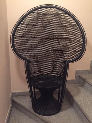 Schwarzer italienischer Peacock Stuhl, 1960er Schwarzer italienischer Peacock Stuhl, 1960er