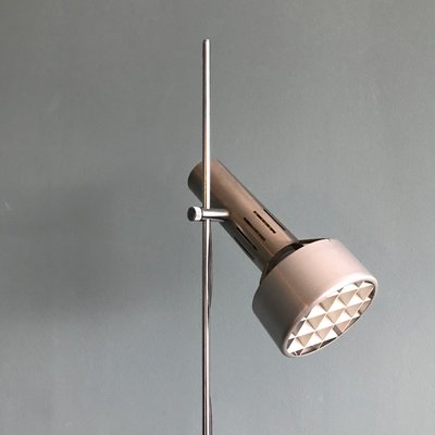 Brushed Metal Chrome Marble Floor Lamp By Alain Richard For