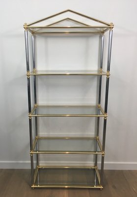 Silver and Gold Glass Shelves, 1970s for sale at Pamono