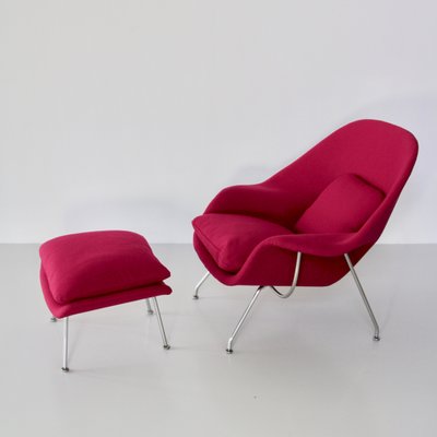 Womb Chair With Footstool By Eero Saarinen For Knoll 1959 For Sale At Pamono