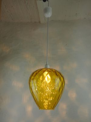 Vintage Amber Glass Pendant Lamp By Paolo Venini