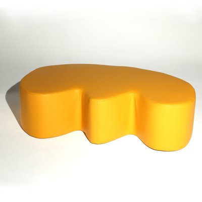 Yellow leather sale bench