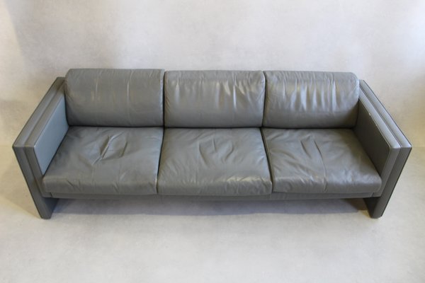 Grey Leather Studio190 Sofa By Jürgen Lange For Walter Knoll