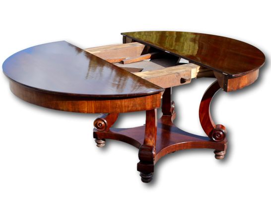 Antique English Circular Extending Dining Table