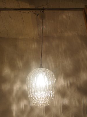 Clear Glass Pendant Light vintage clear glass pendant lamp by paolo venini 2