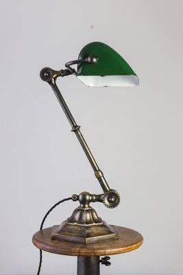 solid brass bankers lamp