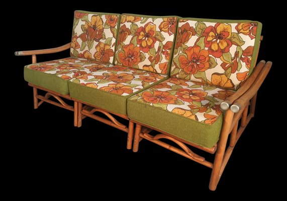 Vintage Bamboo Sectional Sofa From Ficks Reed 1970s