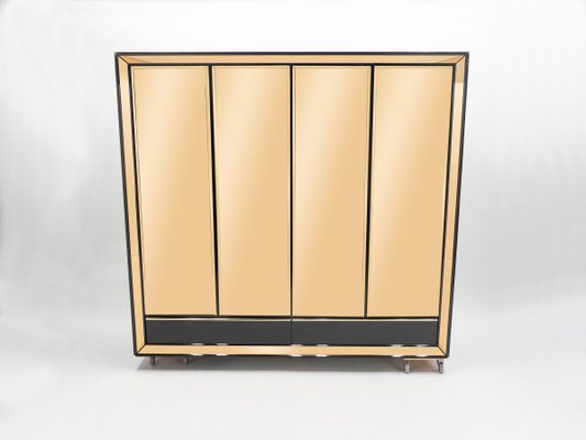 Italian Mirrored Brass Wardrobe By Sandro Petti 1970s For Sale At