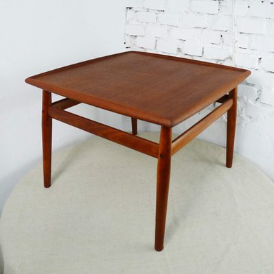 Vintage Teak Coffee Table With Raised, Vintage Mid Century Teak Coffee Table