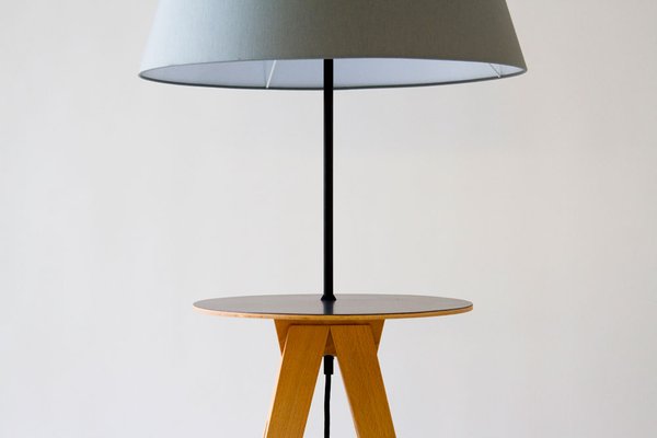 Laemple Floor Lamp With Table By Alex, White Wood Floor Lamp With Table