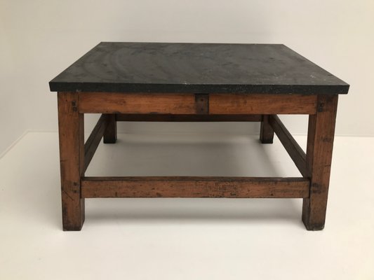 Industrial Wooden Table With Bluestone Top 1960s For At Pamono - Bluestone Square Coffee Table Industrial Wooden Table With Bluestone Top 1960s For At Pamono - Bluestone Square Coffee Table