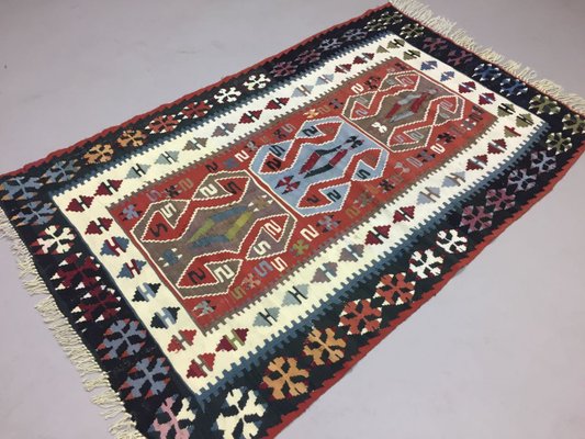 Tapis Kilim Turc En Laine Vintage - Années 40/50, Dimensions 157x102 Cm, Multicolore