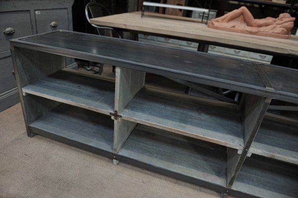 Long Industrial Fir Metal Shelf 1930s For At Pamono Long Industrial Fir Metal Shelf