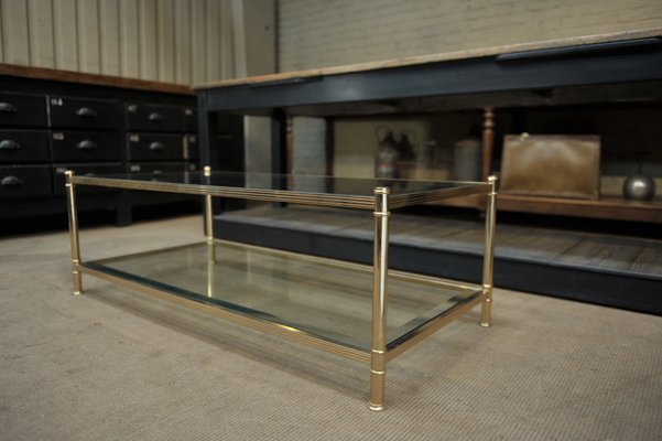 Gl Br Coffee Table With Double Top 1970s Gl Br Coffee Table With Double Top 1970s