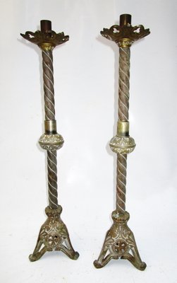 Antique Neo Gothic Bronze Candelabra Set Of 2 For Sale At Pamono
