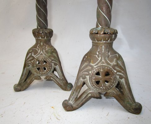 Antique Neo Gothic Bronze Candelabra Set Of 2 For Sale At Pamono