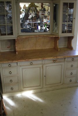 Large Vintage Beech Marble Cabinet With Mirror 1920s For Sale