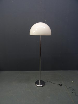Chrome Floor Lamp With Plastic Mushroom, Floor Lamp With Shade