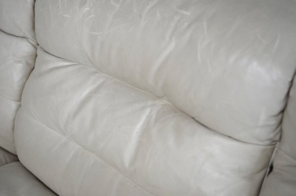 Vintage Ds105 Ecru White Leather Sofa, Black And White Leather Sofas