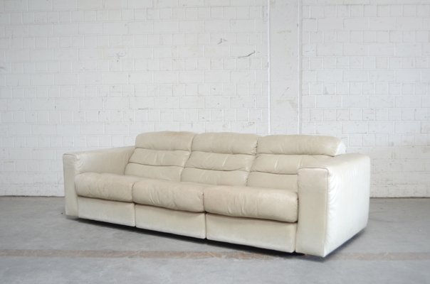 Vintage Ds105 Ecru White Leather Sofa, White Leather Sofa Bed Couch
