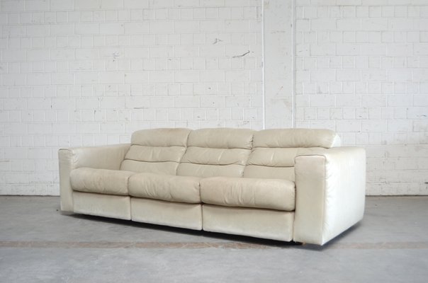 Vintage Ds105 Ecru White Leather Sofa, White Leather Sofa Couch