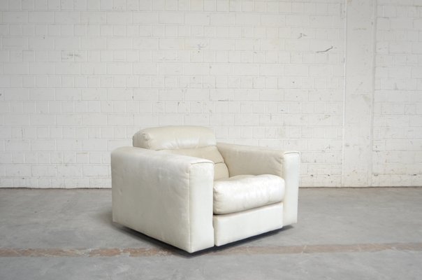 Vintage Ds105 Ecru White Leather Chair, White Leather Lounge Chair